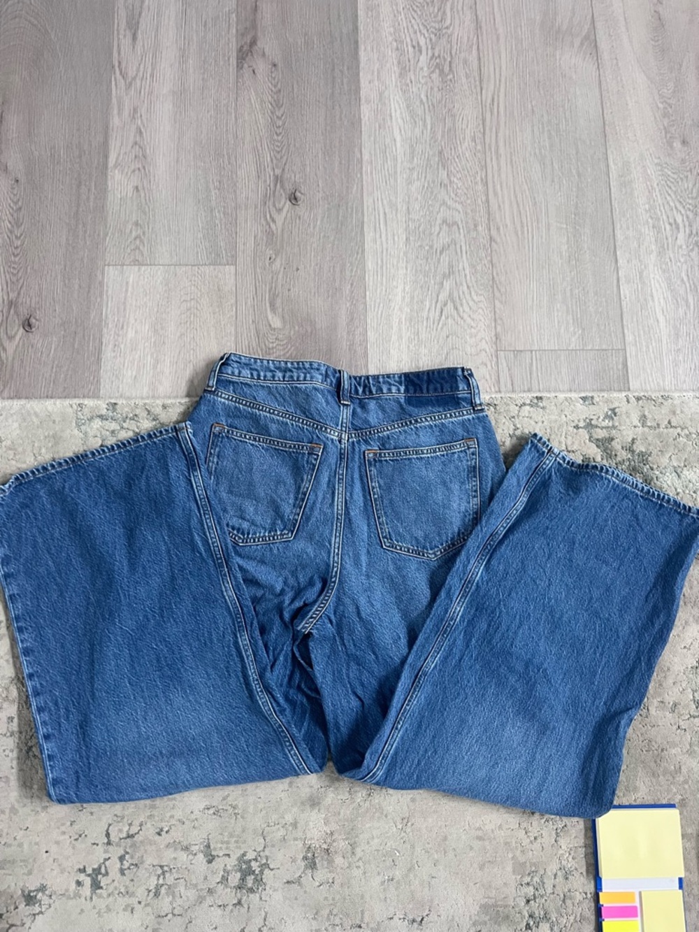 Abercrombie & Fitch Women's Blue Wide Leg Jeans - Picture 4 of 6